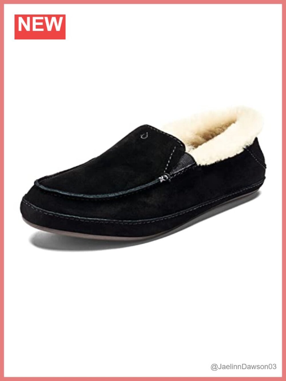 OluKai Ku'una Slipper Leather Slip-On Shoes Womens Shearling Lined Cozy